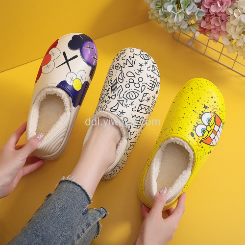 cross-border bag heel removable and washable warm cotton slippers foreign trade domestic sales winter new fashion trendy waterproof thick cotton slippers
