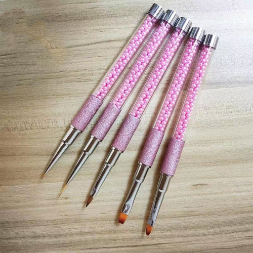 Pink Pearl Pink Rod Nail Brush Suit Carved Pen Line Drawing Pen UV Pen Blending Pen Optional Manicure Implement