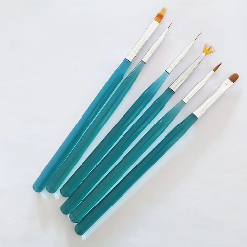 transparent blue rod nail pen set 6 draw pen universal pen uv pen fan pen