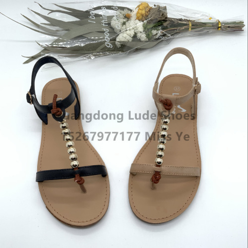 year flat sandals new comfort all-match guangzhou women‘s shoes fashion decorative button young girl heart handcraft shoes