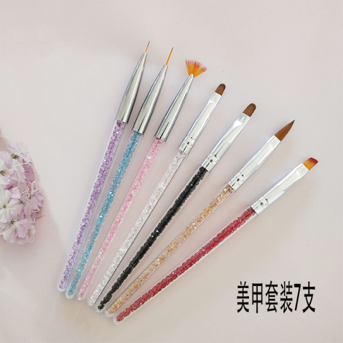 cross-border e-commerce 7 nail set nail brush drawing line phototherapy pen crystal pen fan-shaped nail art tools