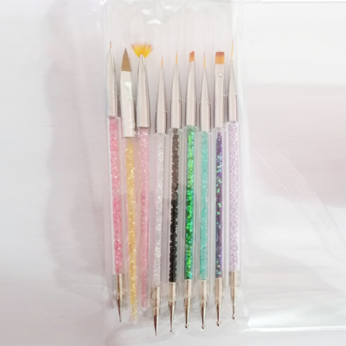 cross-border e-commerce with drill nail brush point drill dual-purpose drawing crystal pen uv pen fan pen nail art tools