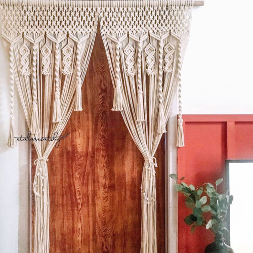 INS Style Hand-Woven Tassel Door Curtain Cotton String Curtain Balcony Bedroom Half Light Shade Hallway Blocking Partition Curtain
