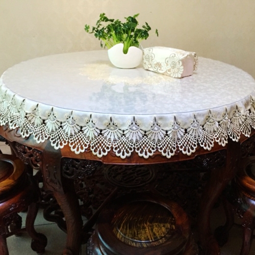 Tablecloth Lace Embroidery round Tablecloth Square round Tablecloth Chair Cover Fabric Anti-Scald Fresh Rectangular Coffee Table Cloth