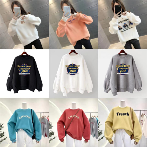 Popular Autumn and Winter New Women‘s round Neck Sweater Wholesale Korean Style Women‘s Hooded Bathroom Stall Live Broadcast Foreign Trade Tail Goods