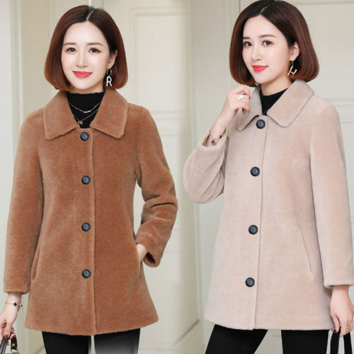 022 Autumn and Winter New Real Wool Fur Integrated cashmere Coat Women‘s Short Grain Lambswool Leather Coat 