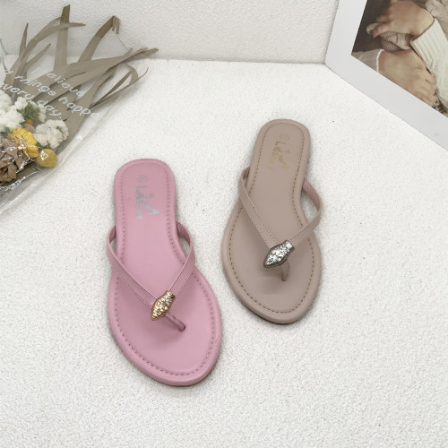 new summer flat slippers for outer wear beach slippers women‘s fashion all-matching casual and comfortable guangzhou sandals for women
