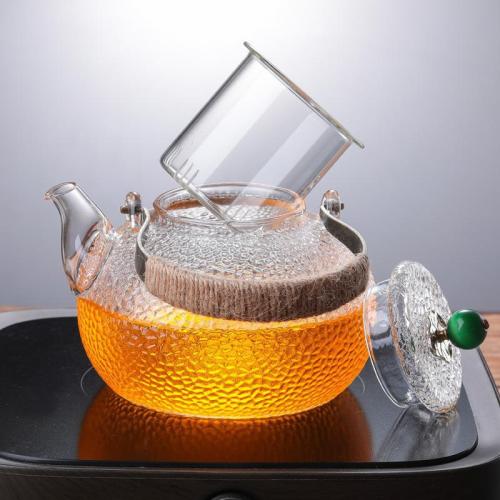 japanese 900 ml copper handle beam pot glass pot hammer pattern teapot electric ceramic stove kettle