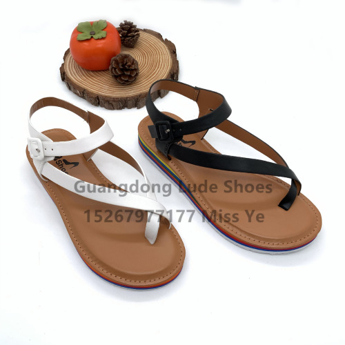 new summer sandals rainbow edge year versatile guangzhou women‘s shoes cosy girl heart design sense handcraft shoes