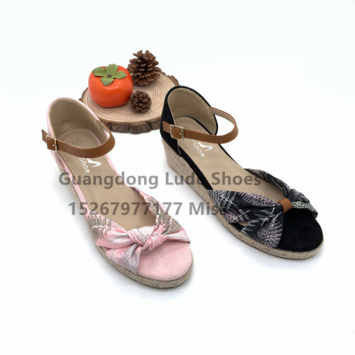 new design rope bottom girl‘s heart butterfly knot summer guangzhou women‘s shoes lock handcraft shoes