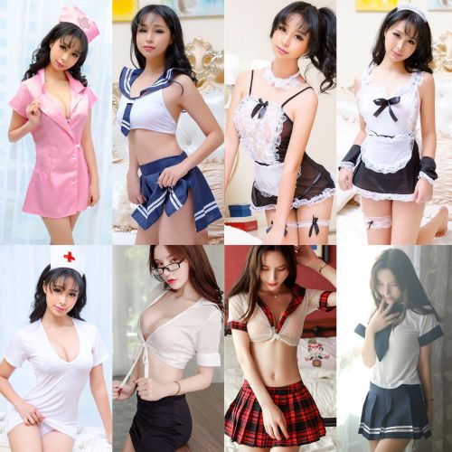 sexy lingerie sexy maid uniform student outfit stewardess policewoman maid temptation secretary nurse uniform set