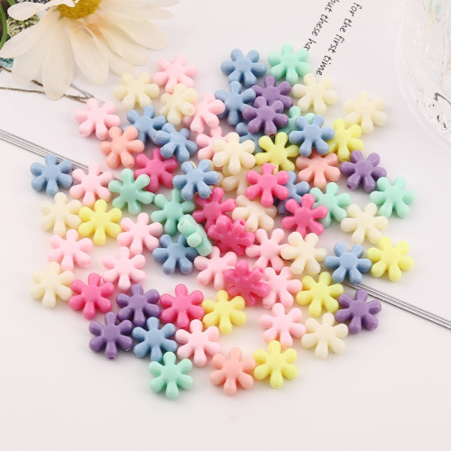 Children‘s Acrylic Snowflakes Handmade Beaded DIY Flower Childlike Hair Accessories Bag Plastic Ornament Loose Beads Accessories