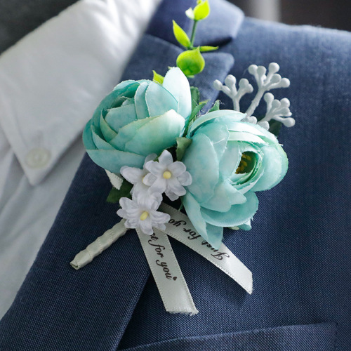 amazon hot sale simulation corsage european wedding high-end mori groom brooch party dress decoration fake flower