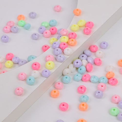 6/8mm spring color plastic multi-angle beads loose beads acrylic solid color round beads diy handmade beaded material