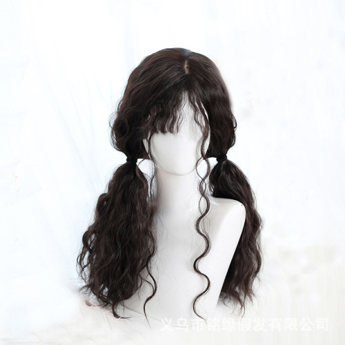 european and american wigs women‘s long hair lolita wig wool curly bangs chemical fiber hair full head cover high temperature silk curly hair wig