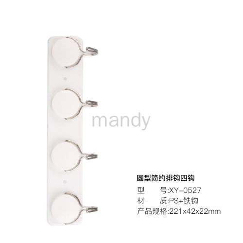 [Mandi Home] Japanese Style Hook Plastic Hook Bathroom Kitchen Hook Sticky Hook Strong Load-Bearing Punch-Free 