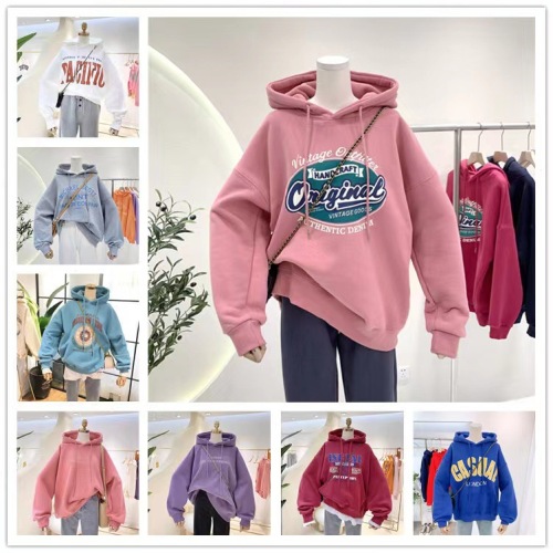 2022 new women‘s sweater factory direct wholesale autumn and winter stall live supply korean miscellaneous hooded sweater