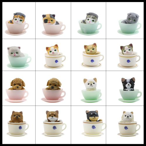 8 teacup cat puppy cat mini ornaments hand-made model toy cake decoration doll