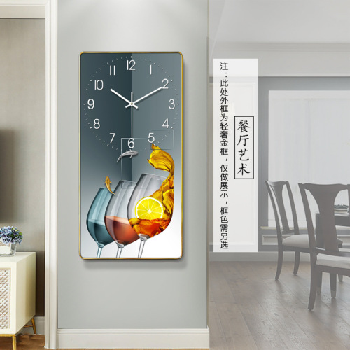 Dining Room Decorative Painting Clock Wall Clock Living Room Light Luxury Modern Simple Clock Wall-Mounted Home Fashion Wall Watch Rectangular