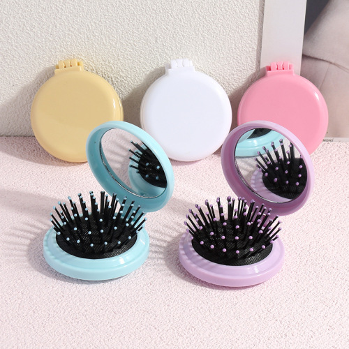 Folding Air Cushion Small Comb Carry All in One Set Two-in-One Comb with Mirror Portable