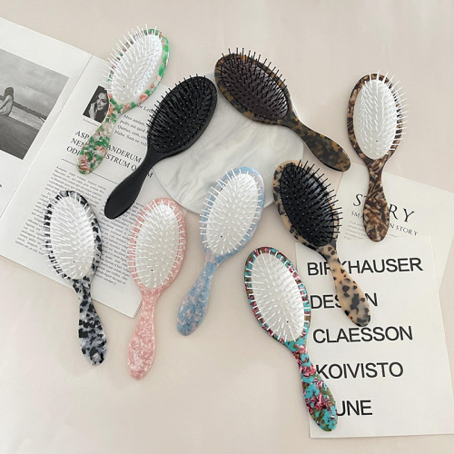 New Massage Comb Air Cushion Comb Ladies‘ Home Style Comb Wholesale Cross-Border European and American Acetate Air Bag Comb Hair Curling Comb 