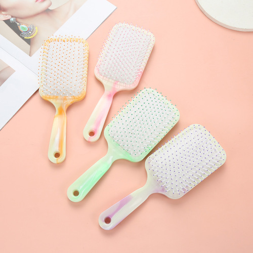 cross-border marbling air cushion comb pink girl-shaped hair comb household plastic curling comb wholesale