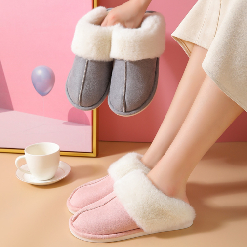 foreign trade deerskin velvet plush cotton slippers thick bottom non-slip men‘s and women‘s home candy color slippers factory direct wholesale n **