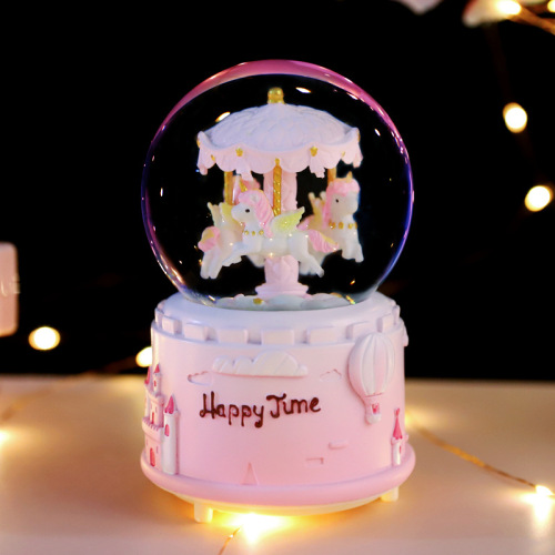creative gift carousel crystal ball send classmate birthday gift decoration unicorn music box gift