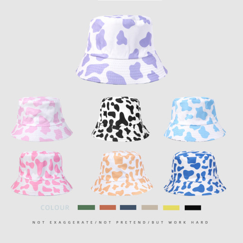 2021 Cross-Border Fisherman Hat Cow Printing Double-Sided Casual Basin Hat Cow hat Neutral New