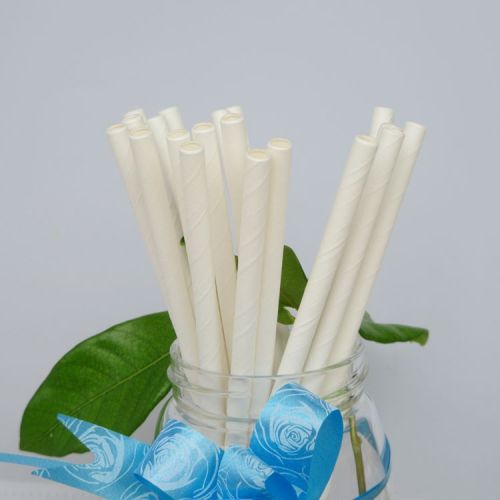 Pure White Solid Color Degradable Environmental Protection Edible Kraft Paper Straw