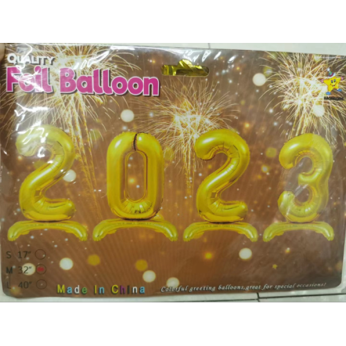 2023 Digital Balloon Paper Card Pack 17-Inch 32-Inch Digital Aluminum Balloon New Year‘s Day Decoration