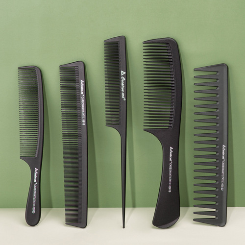 Carbon Fiber Comb Set Antistatic Comb Professional Haircut High Temperature Resistant Flat Head Flat Comb Amazon Cross-Border Daily Necessities
