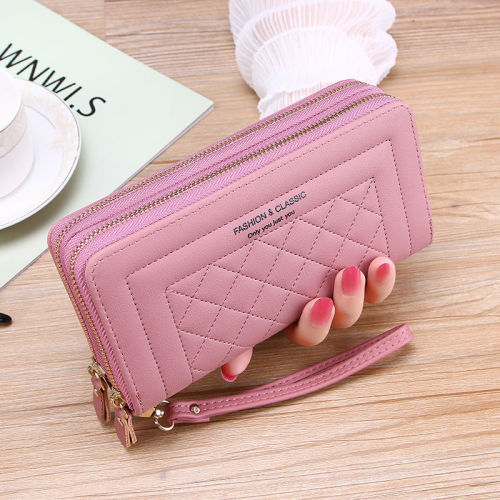 Women‘s Wallet 2022 New Long Women‘s Korean-Style Leisure Phone Bag Double Zipper Wallet Large Capacity Card Holder
