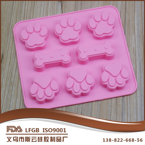 Silicone Dog Paw Bone Cake Mold Cat Footprints Cat Paw DIY Baking Tool 