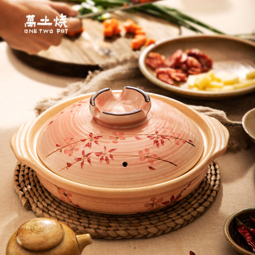 earth-burning underglaze ceramic clay pot stew soup casserole rice household open fire high temperature resistant japanese clay pot