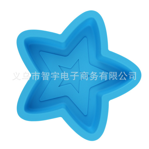Cross-Border Wholesale Single Five-Pointed Star Silicone Baking Pan Food Grade High Quality Silicone Handmade Cake Mold Baking Pan 