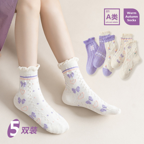 22 autumn and winter new children‘s socks cartoon pink rabbit boys and girls socks cotton soft baby socks