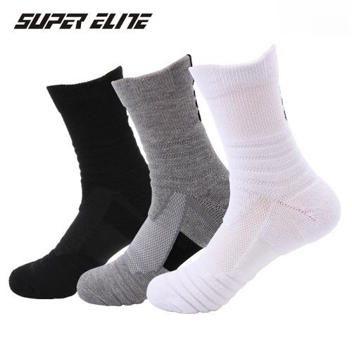 Men‘s Mid-Calf Athletic Socks Badminton Running Outdoors Elite Socks Brushed Socks Sweat-Absorbent Non-Slip Basketball Socks Wholesale