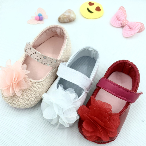 New Baby Shoes Princess Shoes Wide Mouth L Lace Small Flower Canvas Shoes Super Soft Bow Baby Shoes Toddler Shoes