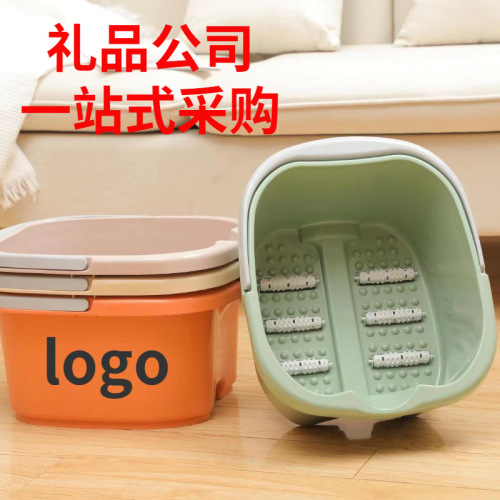 plastic foot bath bucket extra-large thickened household foot bath bucket portable deepening four-wheel massage foot tub gift logo basin