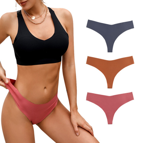 Europe and America Cross Border T-Back Women‘s Low Waist Sexy Seamless One-Piece Nude Feel Quick-Drying Panties Women‘s T-Shaped Panties Underwear