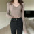 2022 Autumn and Winter New Cross V-neck Long-Sleeved T-shirt Slim Fit Inner Wear Women's Top Solid Color Dralon Bottoming Shirt Fashion
