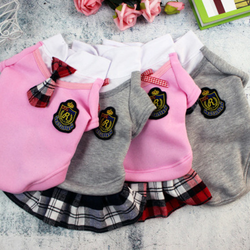 New Dog College Style Sweater Teddy Small Dog Fashion Brand French Bucket Clothes Pet Dog Couple Clothes Wholesale