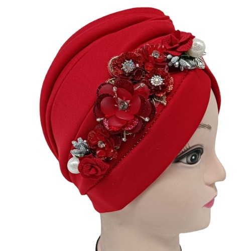 2022 cross-border new amazon sticky flower headscarf hat african small hat factory spot wholesale