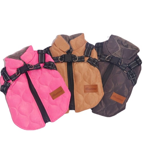 Cross-Border New Arrival Dog Cotton-Padded Clothes Chest and Back Integrated Cotton Vest Traction Chest and Back Pet Autumn and Winter Warm Feet Thick Clothes