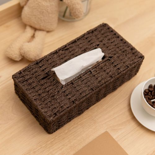 source factory craft paper grass rattan-like black coffee color tissue box tissue box