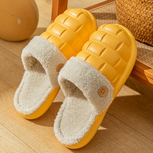 New Eva Warm Comfortable Cotton Slippers for Women 2022 Autumn and Winter Home Indoor Non-Slip Home Plush Cotton Slippers Men