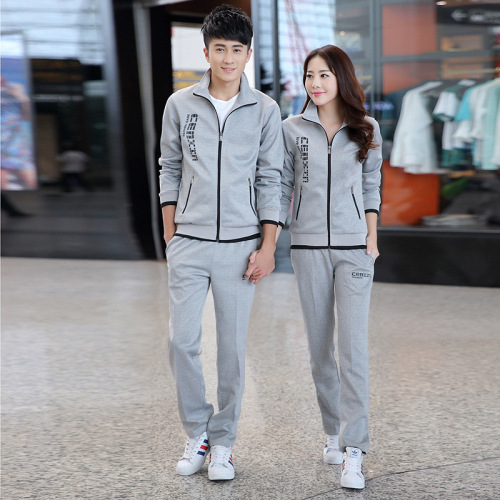 New Spring and Autumn Casual Suit Men‘s Running Sportswear Fleece-Lined Two-Piece Couple Sweater Men and Women warm School Uniform 
