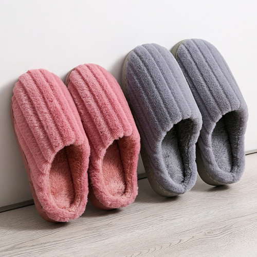 cotton slippers women‘s winter home indoor home warm thick bottom couple‘s new woolen slippers men‘s autumn and winter days