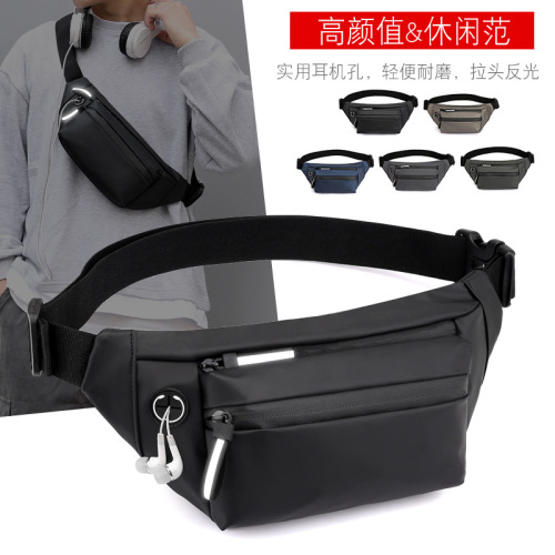 men‘s belt bag sports waterproof crossbody bag outdoor men‘s chest bag multifunctional mobile phone bag